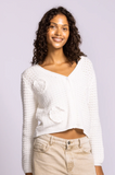 CARMERILLO WHITE 3D CROCHET CARDIGAN