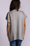 TONIA GREY SPLIT FRONT LONG KNIT VEST