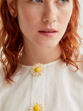 DAISY BUTTONS WHITE BLOUSE S SLV