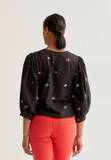 GARDEN EMBROIDER BLK BLOUSE