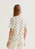 BLK SPOTTED HEARTS CREAM TEE