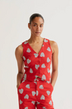 RED VEST W/POLKA HEARTS
