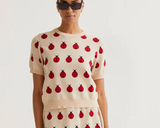 LADY BUG BEIGE KNIT SW TEE