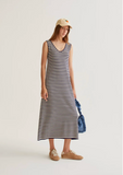 NAVY STRIPE KNIT MAXI COMPANIA