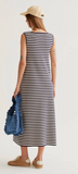 NAVY STRIPE KNIT MAXI COMPANIA