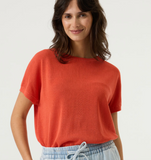 LINEN LIGHT PAPRIKA TEE DROP SLV