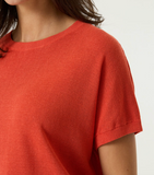 LINEN LIGHT PAPRIKA TEE DROP SLV