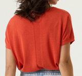 LINEN LIGHT PAPRIKA TEE DROP SLV