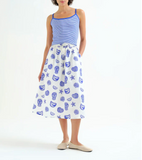 LOBSTER BLUE PRINT WHITE MID SKIRT W/POC
