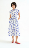 LOBSTER BLUE WHITE SUN DRESS BUTTONED
