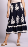 BELLINGHAM NAVY PRINT SKIRT