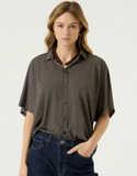 HAZEL LUREX BUTTONDOWN TEE