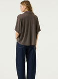 HAZEL LUREX BUTTONDOWN TEE