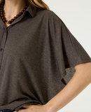 HAZEL LUREX BUTTONDOWN TEE