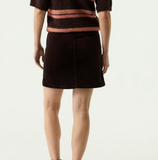 CHOCOLATE CORD 3BUTTON MINI SKIRT