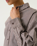 BRONZE RHINESTONE STRIPE BOX BUTTONDOWN