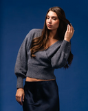 DYNA WRAP DENIM BLUE KNIT SW