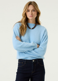 EYELASH BREEZE BLUE BOAT NECK SW