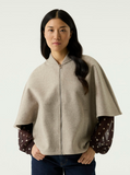 SAND ZIP CAP JACKET W/JERSEY NECKLINE