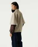 SAND ZIP CAP JACKET W/JERSEY NECKLINE