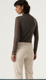 GREY MESH FLOCK POLKA MOCK
