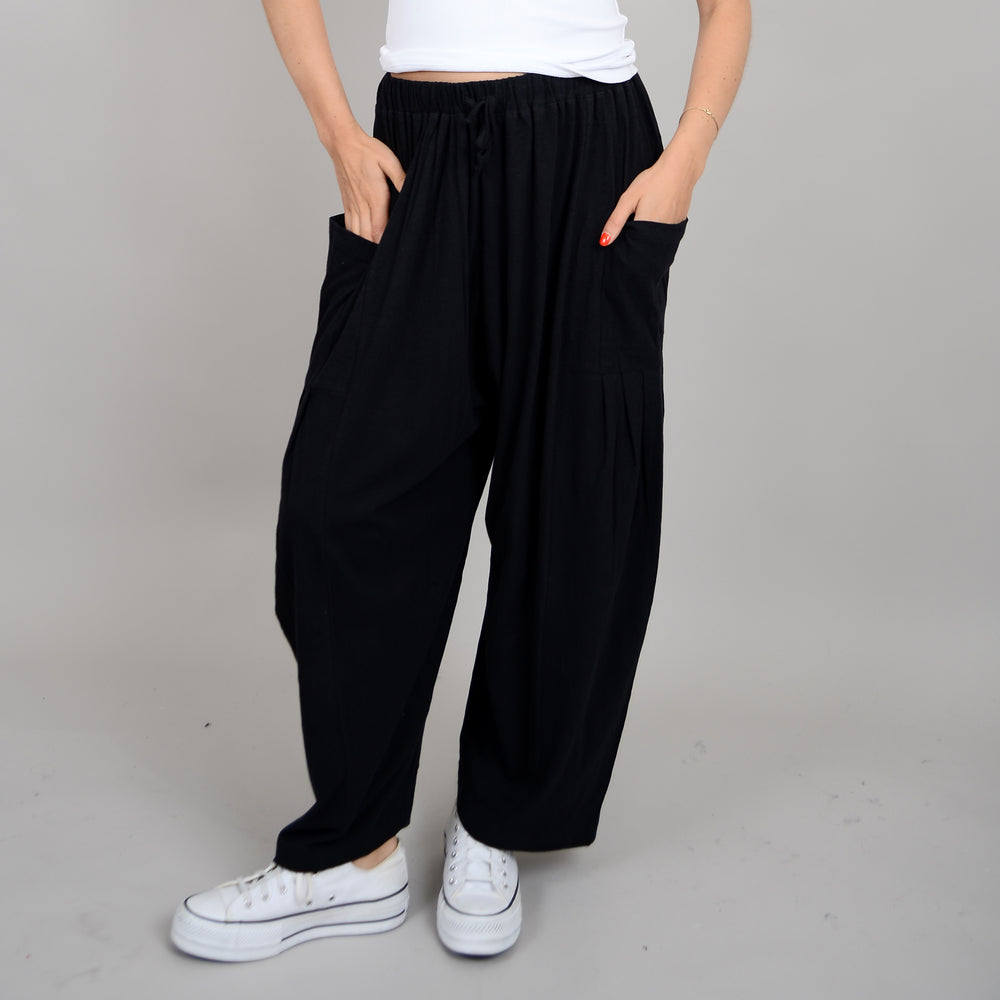 MELO JERSEY BLACK BARREL PANT
