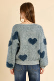 FUZZY BLUE HEARTS TINSEL SW