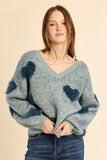 FUZZY BLUE HEARTS TINSEL SW