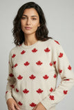 FALLING MAPLES WHITE ON RED CANADA SWEAT