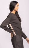 GRIGIO BUTTON SIDE GREY SWEATER