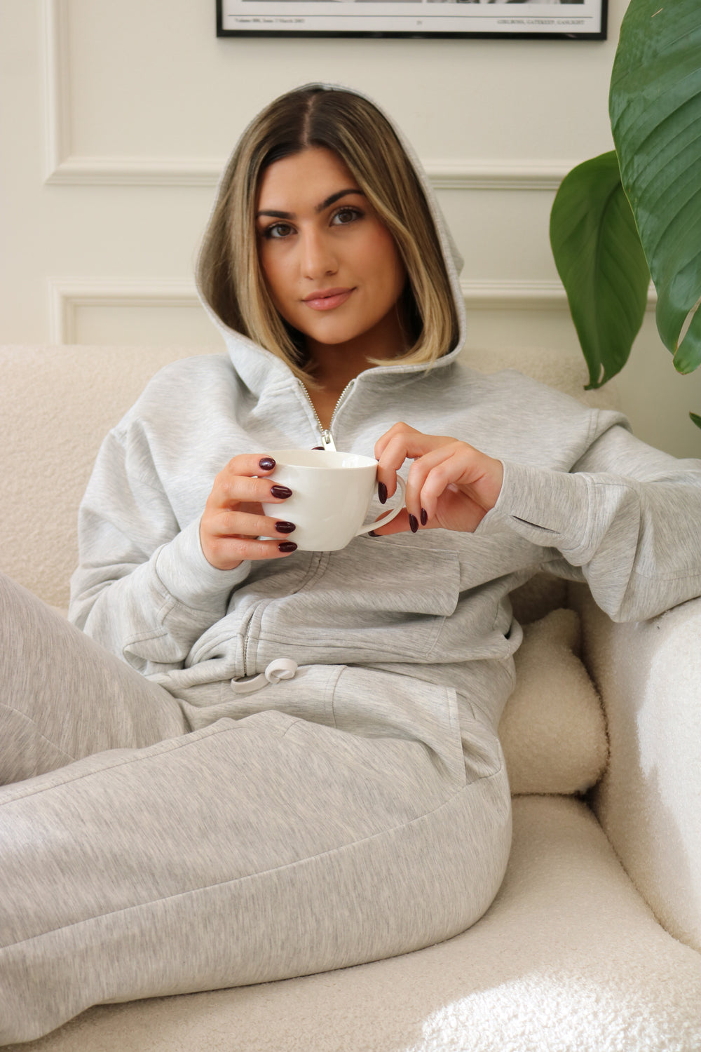 HAID GREY ZIP UP HOODIE