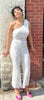 CARDI B WHITE LACE JUMPER ONE SHOULDER
