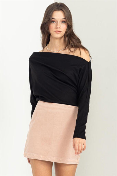 FRIYA BLACK RIB DIP SHOULDER