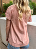 DUSTY ROSE EMBROIDERED PEASANT TOP