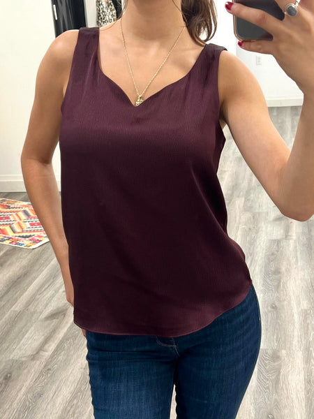 CREPE EGGPLANT LINED CAMI THICKSTRAP