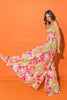 TULUME ORANGE FLORAL CHIFF JUMPER STRAPL