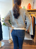 EMMA THOMPSON BLK WHITE CHAIN CARDI