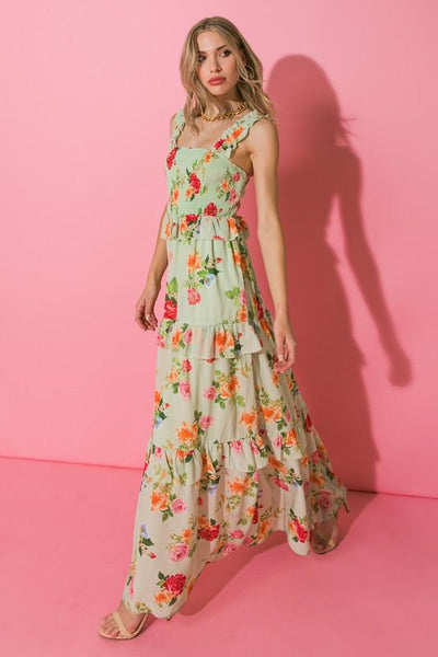 THE MINTED GARDEN SMOCK MAXI