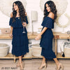 REGINA NAVY PLEATED TIER MAXI