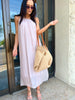 PALE PINK SILK LINED MAXI