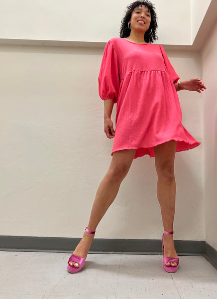 STRAWBERRY CRUSH BABY DOLL DRESS