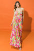 TULUME ORANGE FLORAL CHIFF JUMPER STRAPL