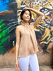 BODA TAN WAFFLE CREPE HIGH NECK