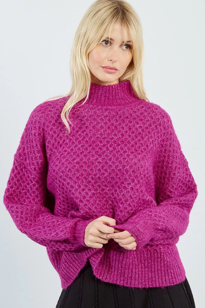 BOUGANVILLIER TEXTURED FUNNEL NECK SW