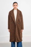 DROP SHOULDER SOFT BROWN BLK MIX COAT