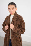 DROP SHOULDER SOFT BROWN BLK MIX COAT