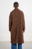 DROP SHOULDER SOFT BROWN BLK MIX COAT