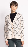 MARLYN ARGYLE MILK CARDIGAN