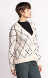 MARLYN ARGYLE MILK CARDIGAN