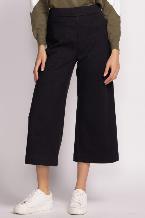 NADIA PANTS BRUSHED OVER BLK CROP